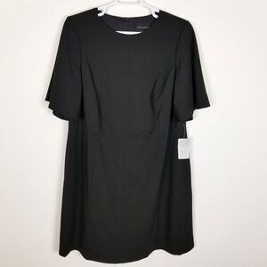 Donna Morgan Women Plus Short Sleeve Shift Dress Size 22W Black Short Sleeve